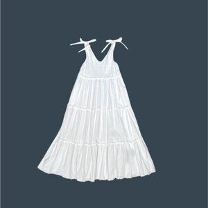 Label Of Love Tiered Maxi Dress With Bow Tie Straps 100% Cotton  Women Size M